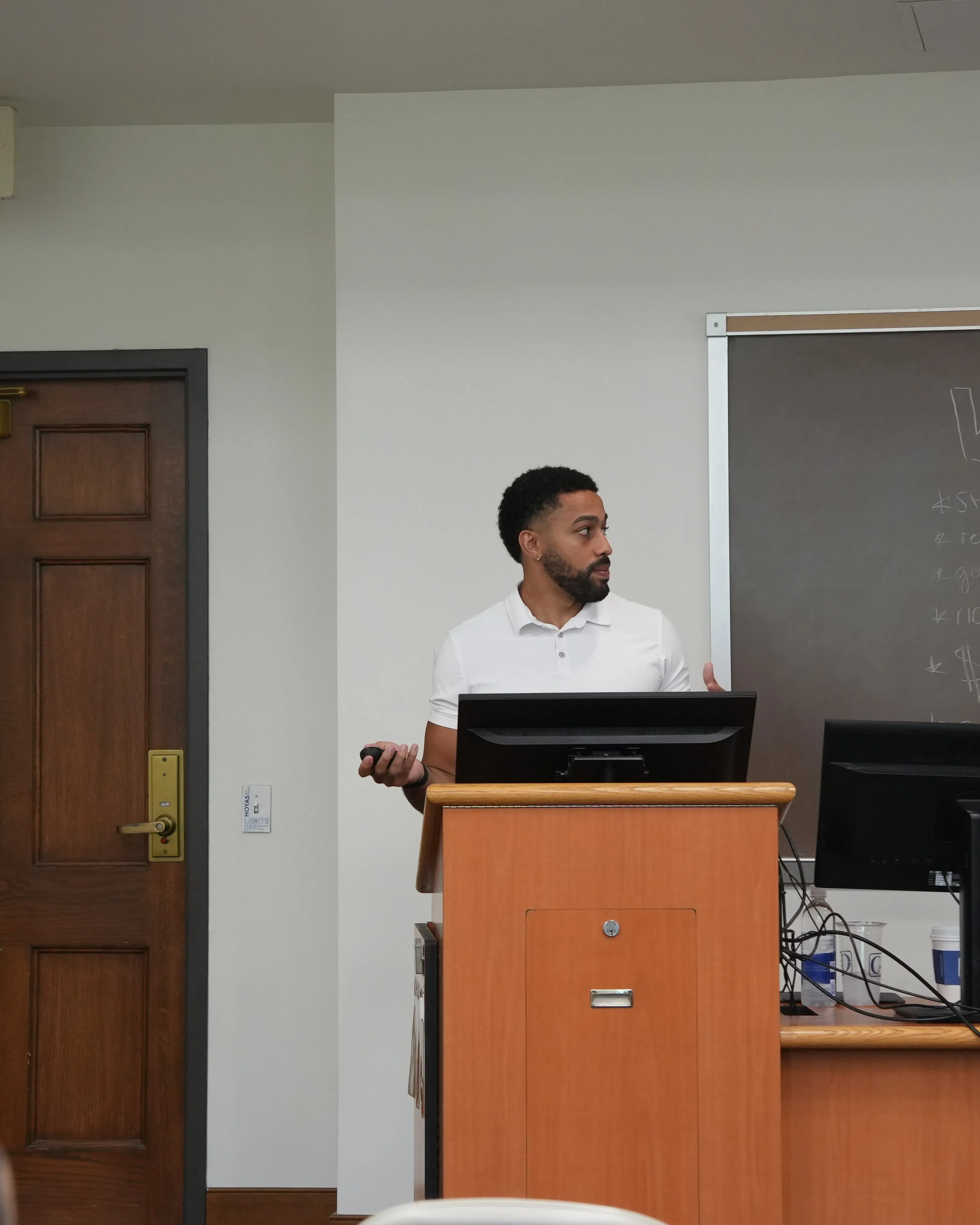 Jordan Gamarra speaking at a keynote event